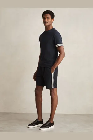 Reiss Phoenix Textured Tape Drawstring Shorts