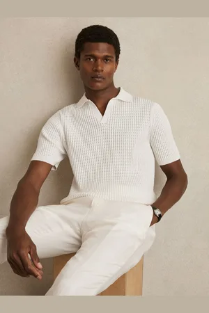 Reiss Merit Micro-Cable Open-Collar Cotton-Blend Shirt