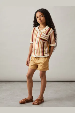 Reiss Candy Cotton Striped Crochet Shirt