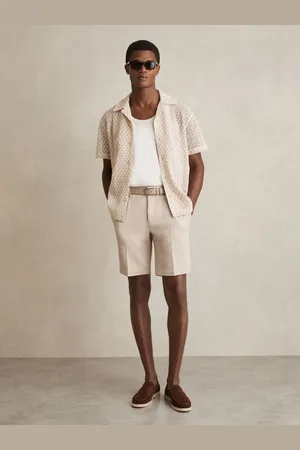 Reiss Pin Jersey Pinstripe Shorts
