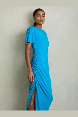 Reiss Tulia Modal-Blend Ruched Midi Dress