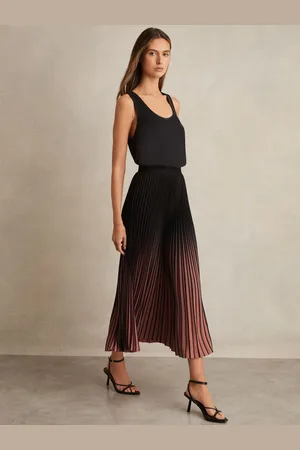 Reiss Marlie Ombr?? Pleated Midi Skirt
