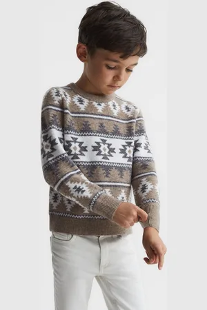 Reiss Peak Junior Navajo-Jacquard Wool Blend Jumper