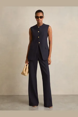 Reiss Athena High-Neck Longline Waistcoat