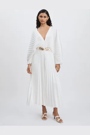 Acler Wonastow Pleated Maxi Dress with Belt