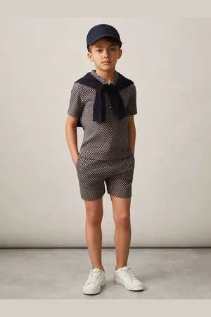 Reiss Ernie 3-9 yrs Cotton Blend Geometric Jacquard Shorts
