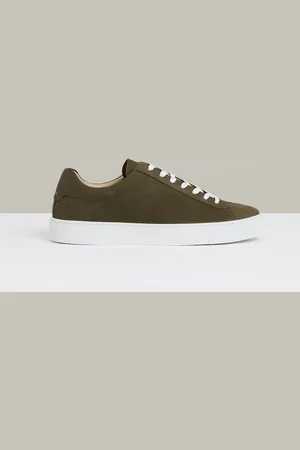 Reiss Finley Nubuck-Leather Low-Top Trainers