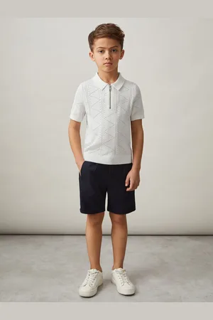 Reiss Spey Half Zip Pointelle Polo Shirt
