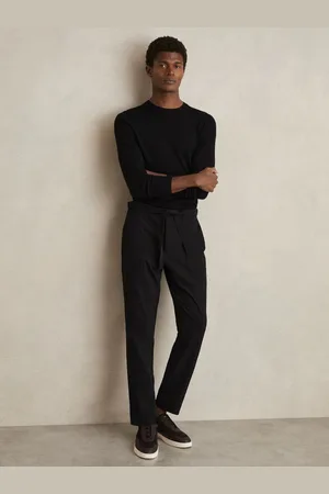 Reiss Set Belted Technical Tapered Trousers