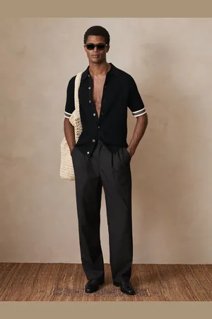 Reiss Silva | Ch?? Textured Cuff-Trim Shirt