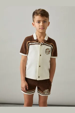 Reiss Mitchell Chenille Airlines Embroidery Shirt