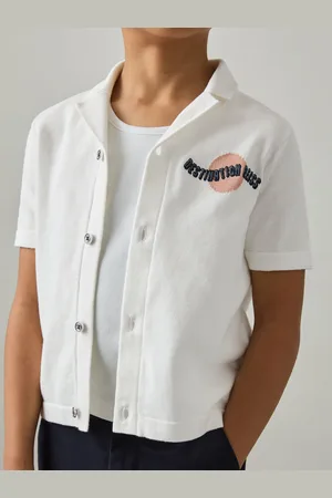 Reiss Mykos Cotton Destination Embroidery Knit Shirt