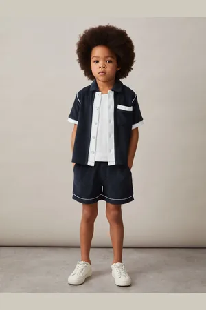 Reiss Micah 3-9 yrs Velour Colour-Block Shirt