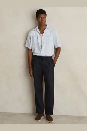 Reiss Barges Linen Drawstring Relaxed-Fit Trousers