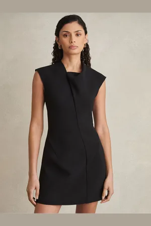 Acler Crepe Draped-Neck Mini Dress