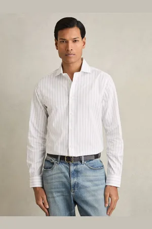 Reiss Mayfair Cotton Cutaway-Collar Stripe Shirt
