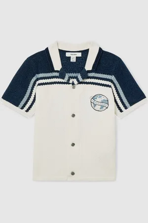 Reiss Mitchell Chenille Airlines Embroidery Shirt