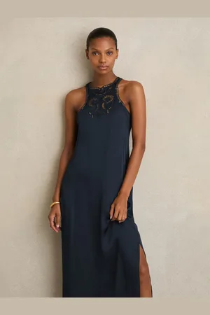 Reiss Joy Satin Cut-Out Slip Dress