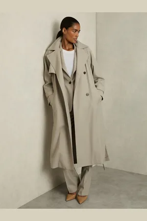 Reiss Maddox Wool-Blend Double-Breasted Trench Coat