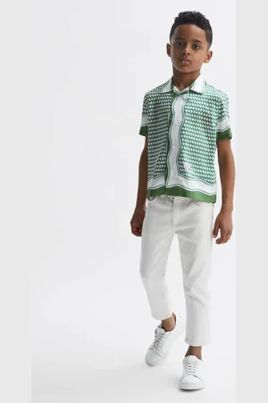 Reiss Vanpelt 9-12 yrs Printed Cuban Collar Short Sleeve Shirt