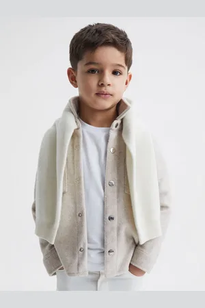 Reiss Loke 9-12 yrs Long Sleeve Press Stud Brushed Overshirt