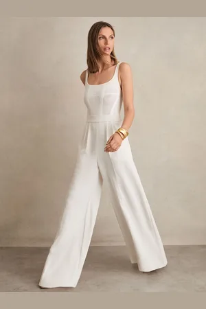 Reiss Carla Perforated-Knit Wide-Leg Jumpsuit