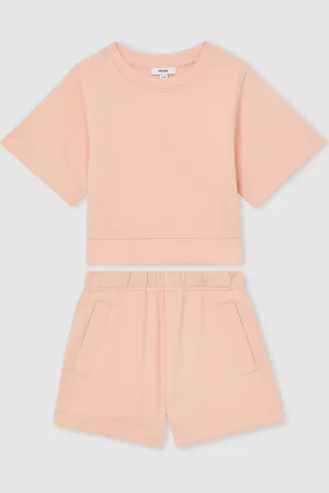 Reiss Meg Cotton-Blend Sweatshirt And Shorts Set