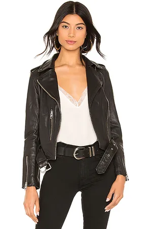 AllSaints Balfern Leather Biker Jacket in . Size 10, 12, 2, 4, 6.