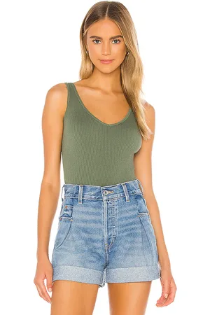 Free People Solid Rib Brami in Army in . Size XL, XS/S.