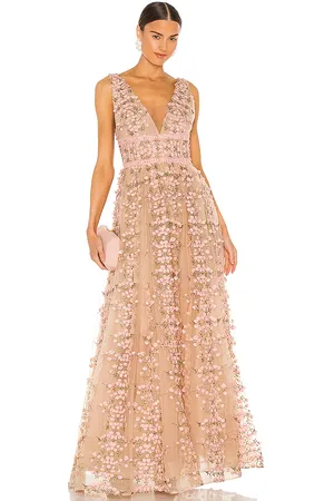 Bronx and Banco Megan Maxi Dress in Nude,Pink. Size M, S, XS.