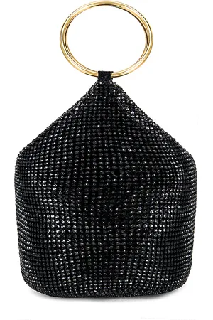 Olga Berg Ellie Crystal Mesh Ring Handle Bag in .