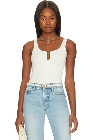 GOOD AMERICAN Good Touch U Ring Ruched Bodysuit in . Size 8.