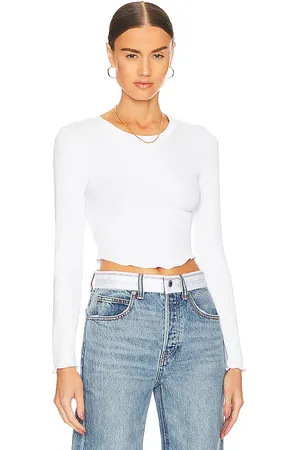 LnA Arya Cropped Long Sleeve Top in . Size L, S, XL, XS.