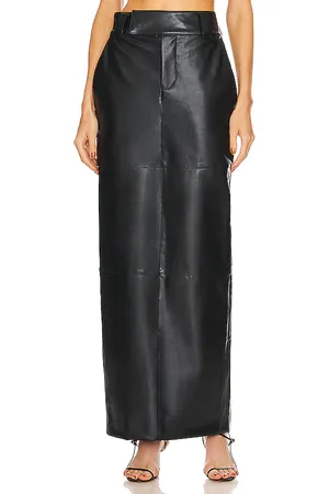 Helsa Waterbased Faux Leather Midi Skirt in . Size M, S, XL, XS.