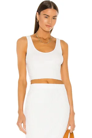 ENZA COSTA Rib Sweater Knit Cropped Scoop Tank in . Size M, XL, XS.