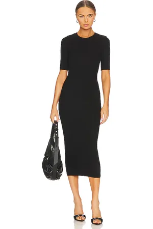 ENZA COSTA Half Sleeve Crew Midi Dress in . Size XL, XS.