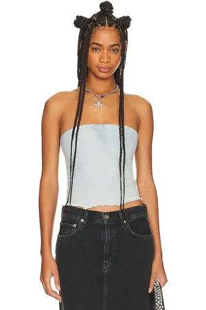 superdown Domonique Strapless Denim Top in . Size XXS.