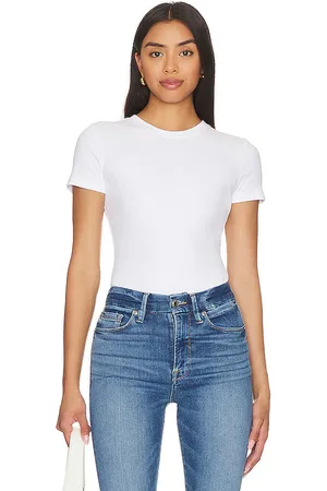 GOOD AMERICAN Rib Fitted Tee Bodysuit in . Size 3X, 4X, 5X.