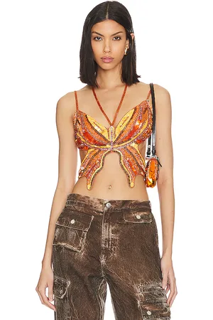 h:ours Carola Embellished Top in . Size L, S, XS.