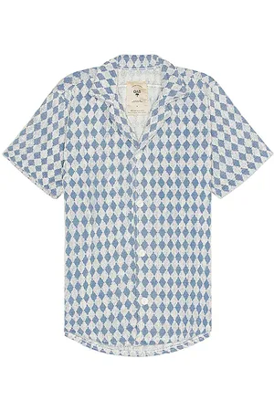 Oas Navy Diamond Cuba Terry Shirt in . Size M, S.