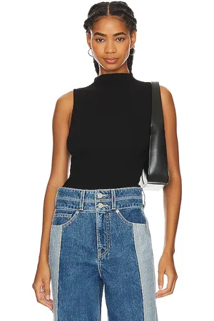 ENZA COSTA Silk Knit Rib Sleeveless Mockneck in . Size XL.