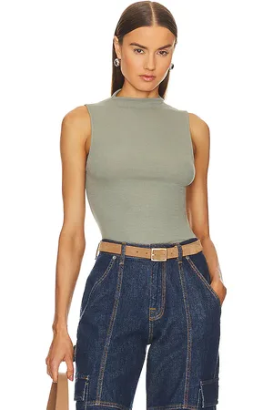 ENZA COSTA Silk Knit Rib Sleeveless Mockneck in . Size M, XS.