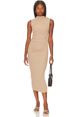 ENZA COSTA Silk Knit Sleeveless Twist Midi Dress in . Size L, S, XL, XS.