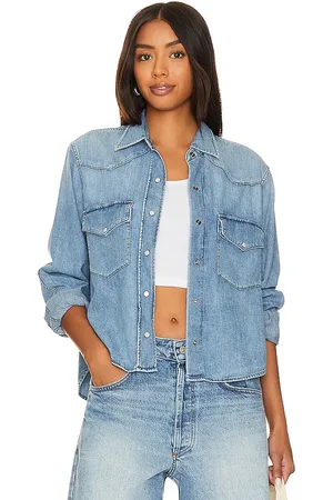 Citizens of Humanity Cropped Western Shirt in . Size XL.