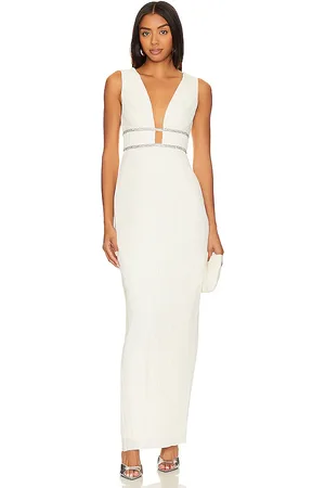 BCBG Max Azria V Neck Pleated Gown in . Size 6.