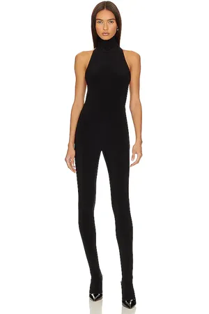 Norma Kamali X Revolve Halter Turtle Catsuit With Footsie in . Size M, S, XL.
