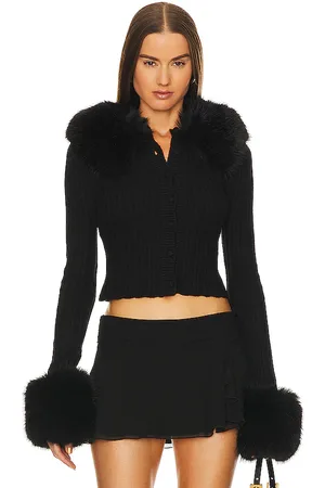 DANIELLE GUIZIO Heart Pointelle Cardigan in . Size S, XL.