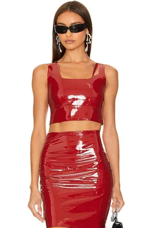 Commando Faux Patent Leather Crop Top in . Size S.
