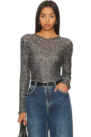HAYLEY MENZIES Sequin Knit Top in . Size M, XL, XS.