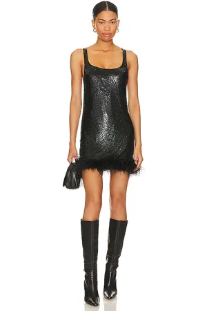h:ours Chainmail Feather Mini Dress in . Size S, XS.